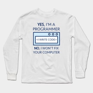 I Write Code Long Sleeve T-Shirt